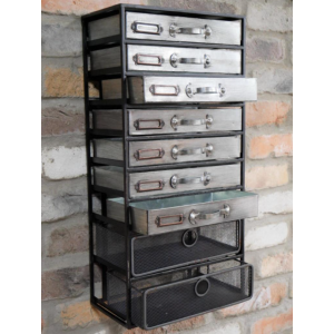 Industrial Wall Cabinet Metal Chest Drawers - Image 2