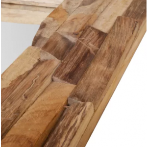 Large Wall Mirror Rustic Solid Wood Teak Frame Vintage Industrial Style Rectangular Furniture - Image 5