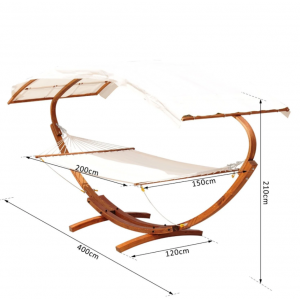 Wooden Garden Swing Bench Large Hammock Bed - Image 5