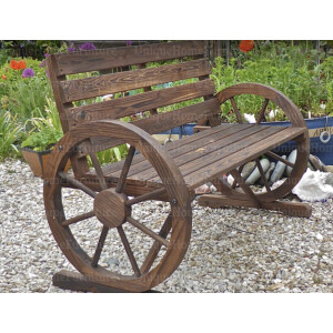 Rustic Garden Bench 2 Seater Patio Loveseat Wooden Outdoor Park Seat Furniture - Image 4