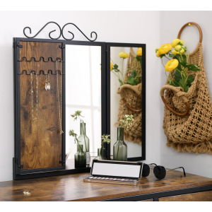 Industrial Dressing Table Bedroom Vanity Unit Vintage Retro Stool Large Mirror - Image 5