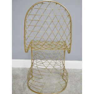 Gold Metal Chair Industrial Vanity Stool - Image 5