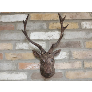 Large Stag Head Wall Mounted Deer Rustic Animal Hanging Vintage Style Sculpture - Image 4