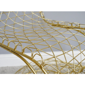 Gold Metal Chair Industrial Vanity Stool - Image 4