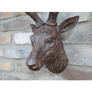 Large Stag Head Wall Rustic Birds Antler - Image 2