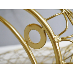 Gold Metal Chair Industrial Vanity Stool - Image 3