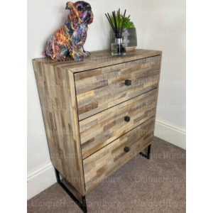Rustic Chest Drawers Industrial Style Wood Sideboard - Image 2