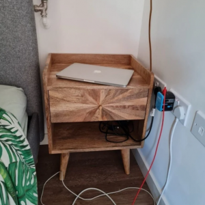 Mid Century Bedside Table Vintage Nordic Solid Wood Cabinet Scandinavian Unit - Image 3