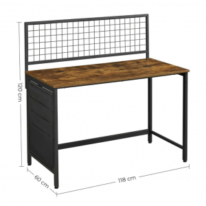 Industrial Computer Desk Rustic Writing Table - Image 6