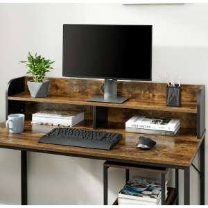 Industrial Computer Desk Rustic Storage Cart - Image 3