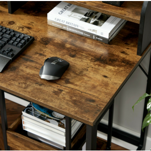 Industrial Computer Desk Rustic Storage Cart - Image 4