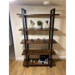 Tall Industrial Bookcase Large Rustic Metal Shelving Unit Vintage Retro Display Cabinet