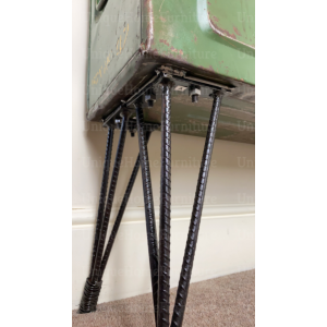Metal Storage Trunk Vintage Industrial Side Cabinet Hallway Console Table - Image 3