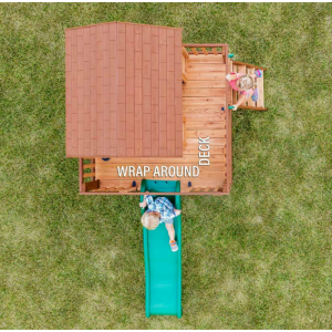 Wooden Garden Playhouse Outdoor Kids Slide Wendy Tree House Children Playcentre - Image 4