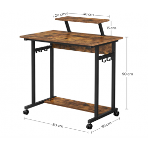 Small Computer Desk Rustic Industrial Workstation - Image 6