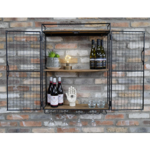 Wall Wine Cabinet Industrial Bottle Glass Holder - Image 2