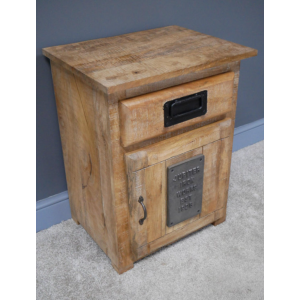 Rustic Bedside Table Industrial Solid Wood Cabinet - Image 5
