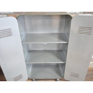 Industrial Storage Cupboard Vintage Retro Metal Tall Side Cabinet - Image 4