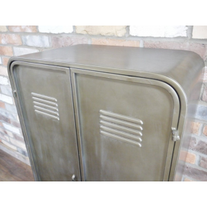 Industrial Storage Cupboard Vintage Retro Metal Tall Side Cabinet - Image 5