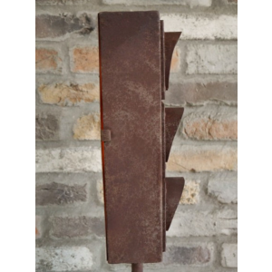 Industrial Candle Holder Retro Vintage Shelf Unit Rustic Metal Traffic Lantern Cabinet - Image 4