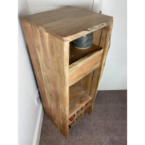 Rustic Wine Cabinet Solid Wood Storage Rack - Image 3