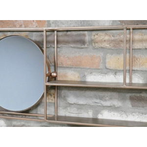 Industrial Wall Mirror Metal Bathroom Shelf - Image 2