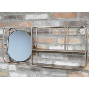Industrial Wall Mirror Metal Bathroom Shelf - Image 4