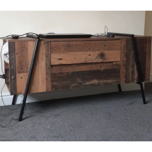 Industrial TV Stand Rustic Media Unit Large Vintage Cabinet Metal Shelf Cupboard - Image 3