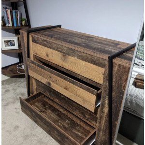 Rustic Chest of Drawers Industrial Metal Sideboard - Image 2