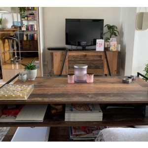 Industrial Coffee Table Large Rustic Furniture Vintage Storage Drawer Metal Unit - Image 4