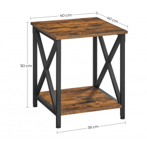 Industrial Side Table Rustic Metal Storage - Image 5