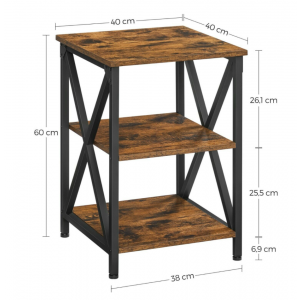 Industrial Side Table Rustic Shelf Unit - Image 5