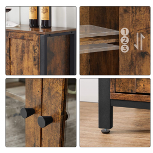 Industrial Storage Sideboard Rustic Metal Cabinet - Image 3