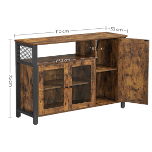 Industrial Storage Sideboard Rustic Metal Cabinet - Image 4