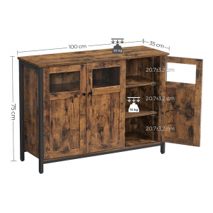 Industrial Kitchen Cupboard Rustic Metal Dresser - Image 5