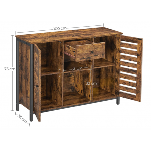 Large Industrial Cabinet Rustic Metal Sideboard - Image 6