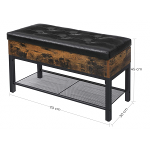 Rustic Storage Bench Ottoman Shoe Seat - Image 5