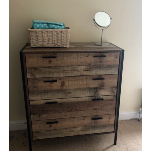 Industrial Chest Drawers Rustic Oak Sideboard - Image 4