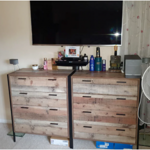Industrial Chest Drawers Rustic Oak Sideboard - Image 5
