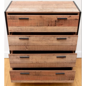 Industrial Chest Drawers Rustic Oak Sideboard - Image 2