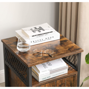 Industrial Bedside Table Rustic Side End Cupboard - Image 5