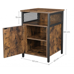 Industrial Bedside Table Rustic Side End Cupboard - Image 6