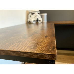 Industrial Computer Desk Vintage Retro Workstation Corner Gaming Office PC Table - Image 4