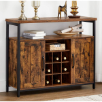 Industrial Storage Sideboard Vintage Wine Cabinet Rustic Metal Console Table