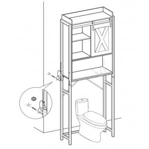 Over Toilet Cabinet Industrial Bathroom Storage - Image 6