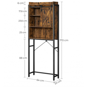Over Toilet Cabinet Industrial Bathroom Storage - Image 7