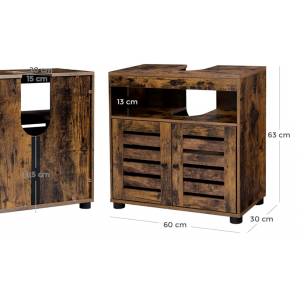 Under Sink Cabinet Vanity Industrial Bathroom Cupboard Rustic Storage Unit Shelf - Image 5