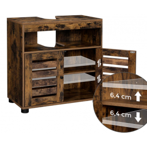 Under Sink Cabinet Vanity Industrial Bathroom Cupboard Rustic Storage Unit Shelf - Image 6