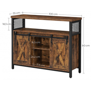 Industrial Storage Sideboard Large Rustic Cabinet Vintage Metal Console Table - Image 6