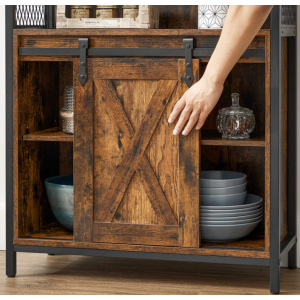 Industrial Side Cabinet Small Rustic Storage Sideboard Vintage Console Table Cupboard - Image 4